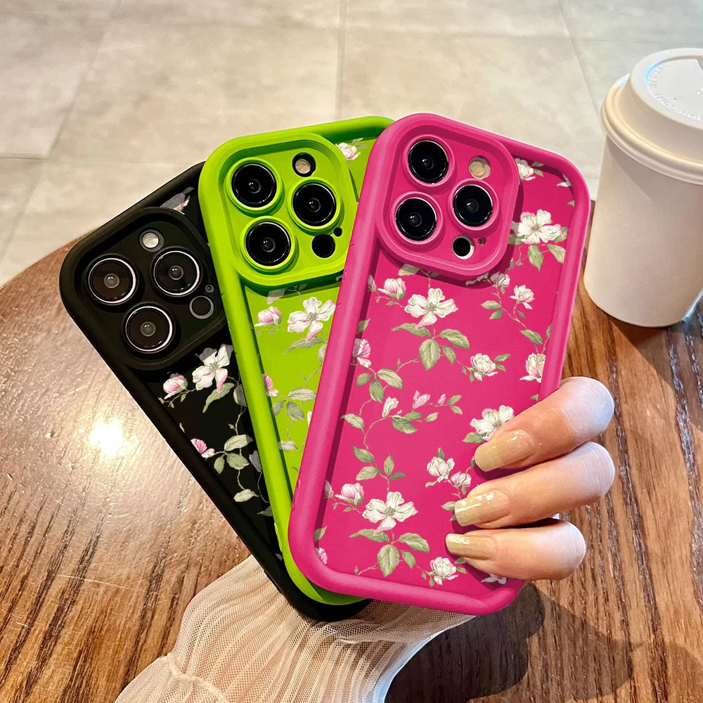 Luuxry Flower Silicone Soft Phone Case For iPhone 12 Funda 13 11 15 14 Pro Max X XR XS 7 8 SE Plus 13pro 15pro Protective Cover image 5