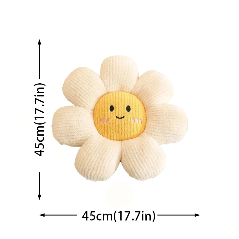 Almohada de felpa de flores coloridas de 45CM, cojín de pétalos de plantas, juguetes de peluche para niñas, regalo de decoración del hogar para bebés