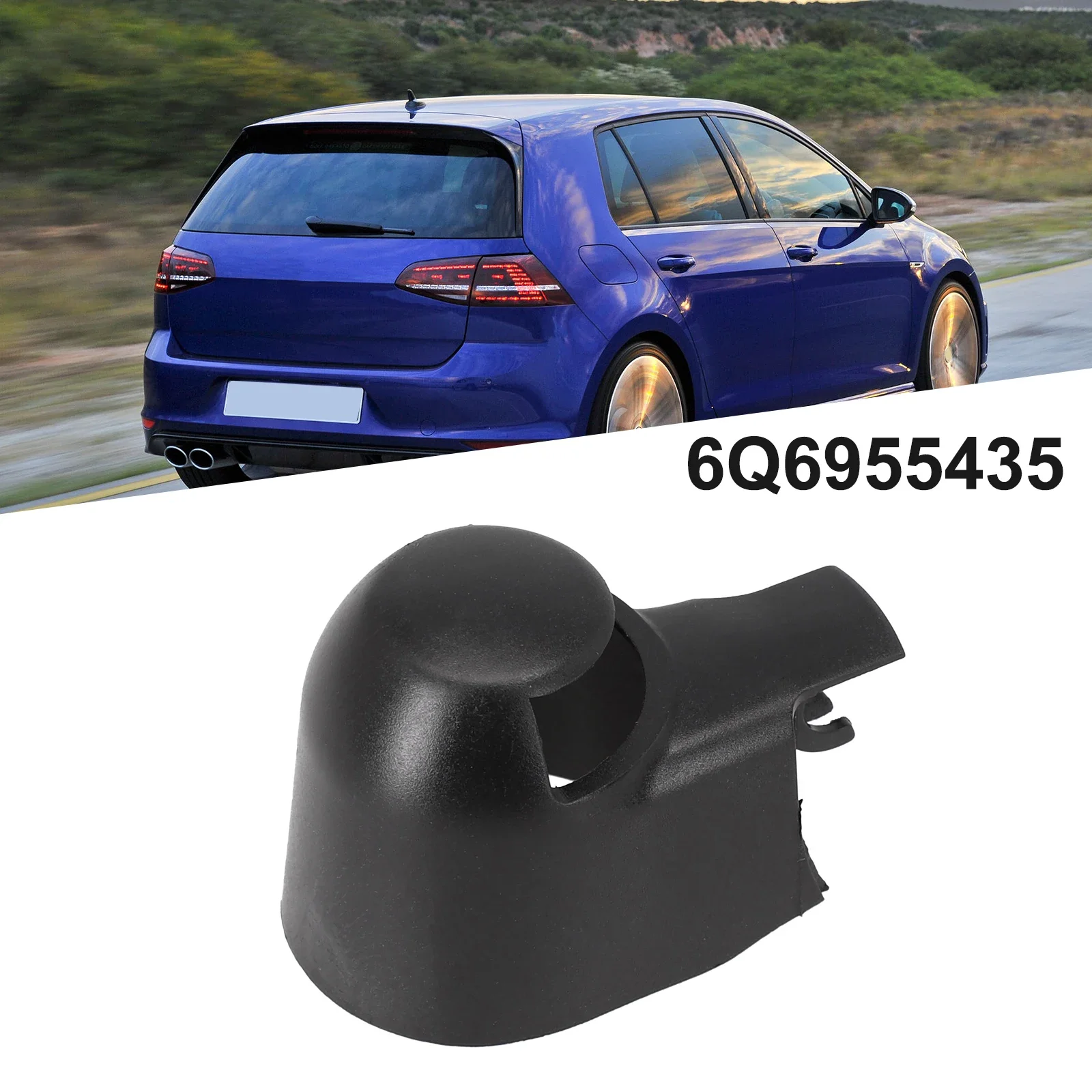 

Car Rear Wiper Cover Cap Black Fits For -Rabbit For -Golf For -Passat 6Q6955435 Rear Wiper Cover Car Windscreen Wipers Parts Cap