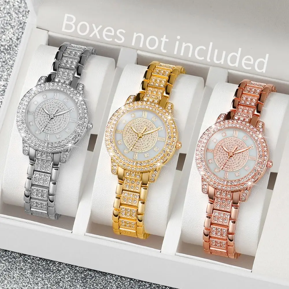 

Luxury Full Diamond Women's Watches Shiny Rhinestone Durable Quartz Watch Electronic Mechanical Watch Birthday Gift