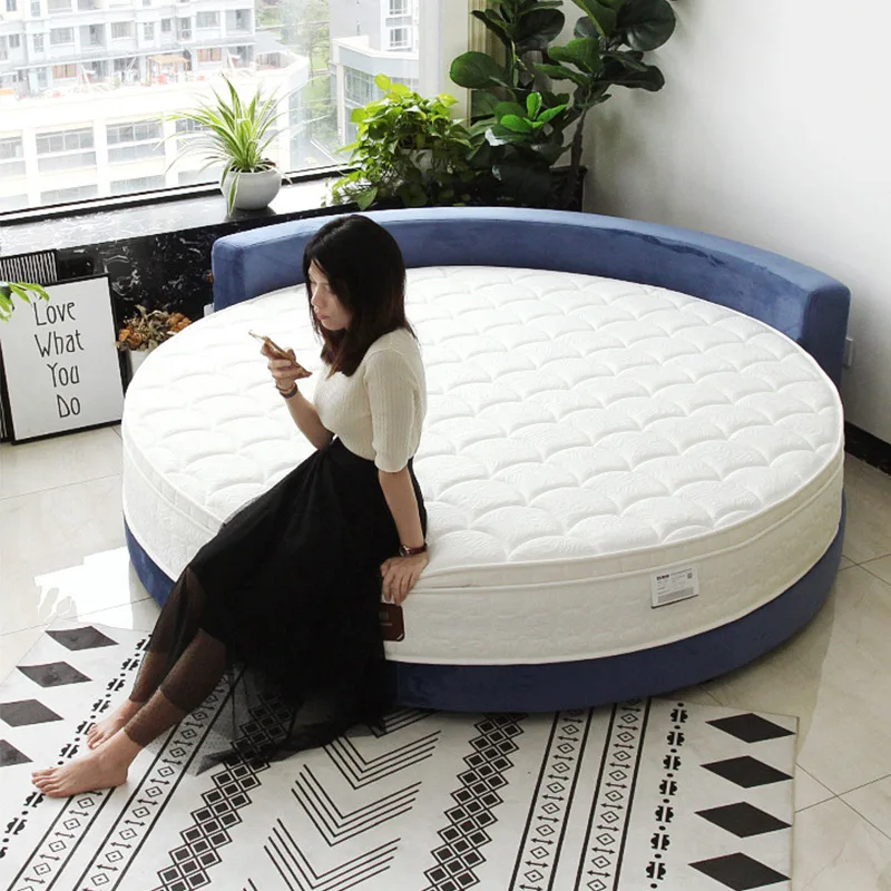 Theme hotel round mattress Simmons diameter 2.2 meters, bed cushion folding round bed spring hotel custom mat