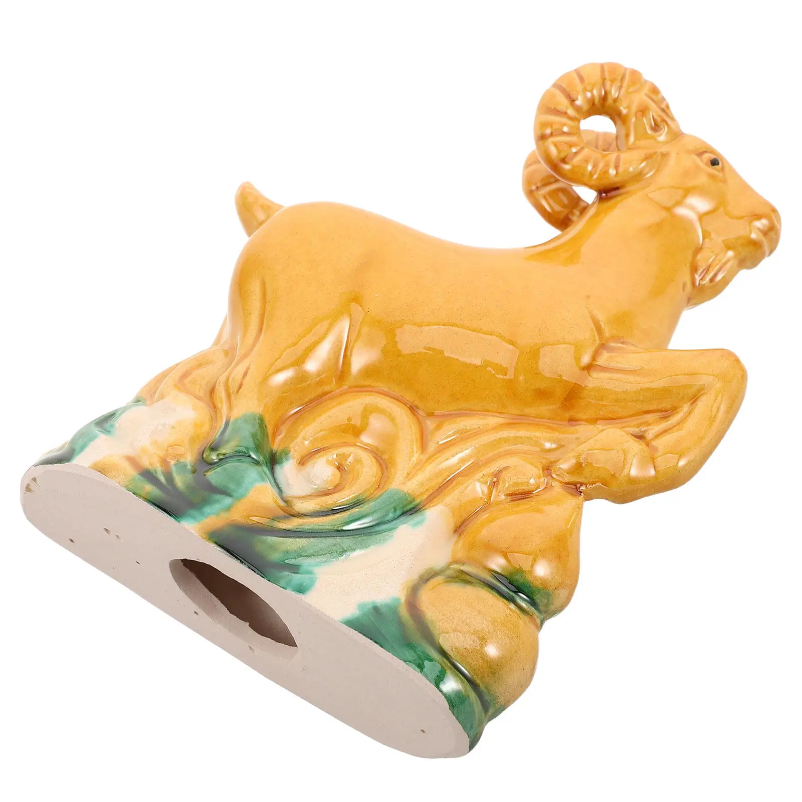 Chinese Zodiac Goat Sculpture Traditional Sancai Ceramic Feng Shui New Year 2027 Lucky Sheep Prosperity Desk Ornament Home Decor