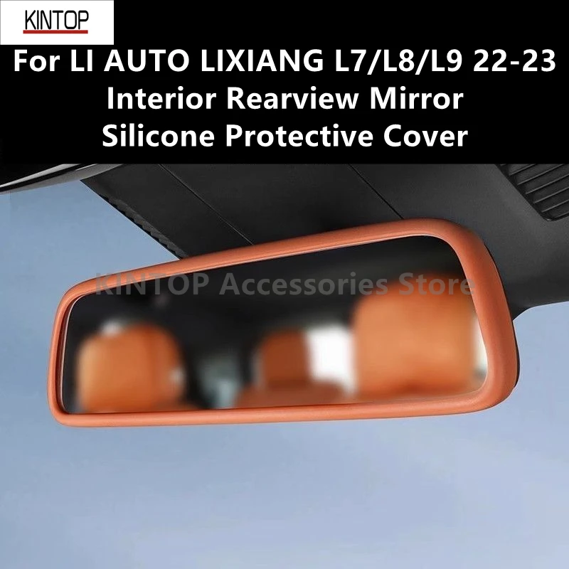 

For LI AUTO LIXIANG L7/L8/L9 22-23 Interior Rearview Mirror Silicone Protective Cover Decoration Automotive Accessories Refit