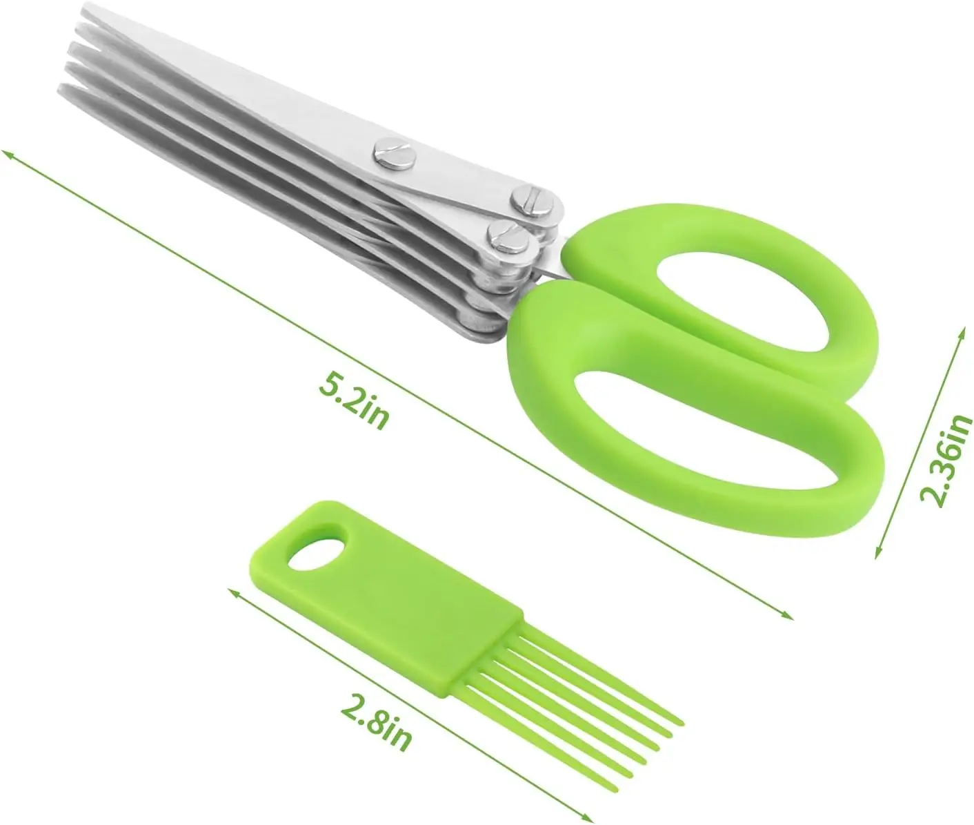 1 piece Multi-functional Stainless Steel 3/5 Layer Kitchen Scissors, Pepper Shredded Chopped Scallion Cutter Cut Cooking Tool