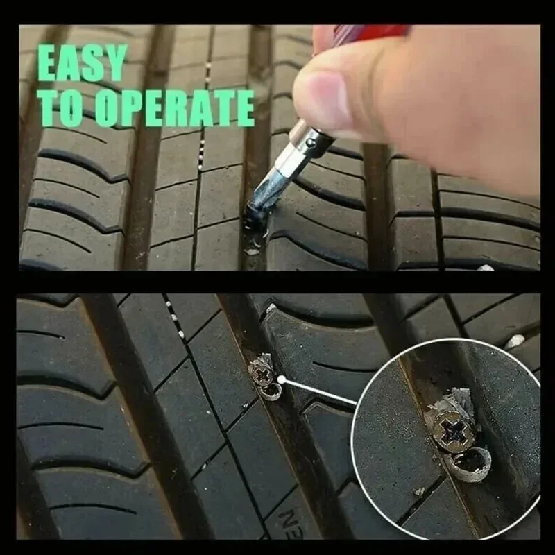 Clavos de reparación de pinchazos de neumáticos para coche, motocicleta, Scooter, bicicleta, juego de clavos de Metal de goma, accesorios de neumáticos de coche