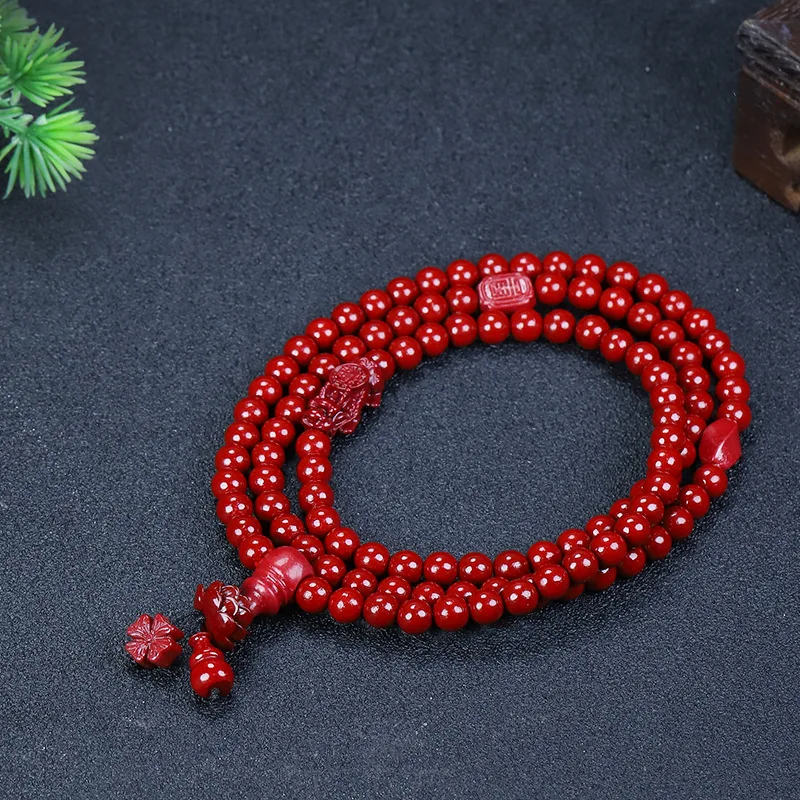 Natural 108-Bead Buddhist Prayer Beads, Hand-Strung, High-End Purple Gold Sand Bracelet