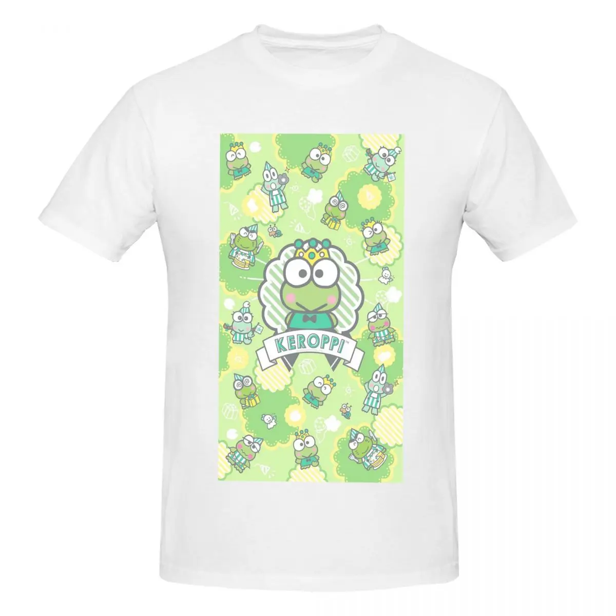 Kero Kero Keroppi T-Shirt for Men Cotton Plus Size T Shirts Men's Short Sleeve Round Neck Summer Clothes Tops S-6XL