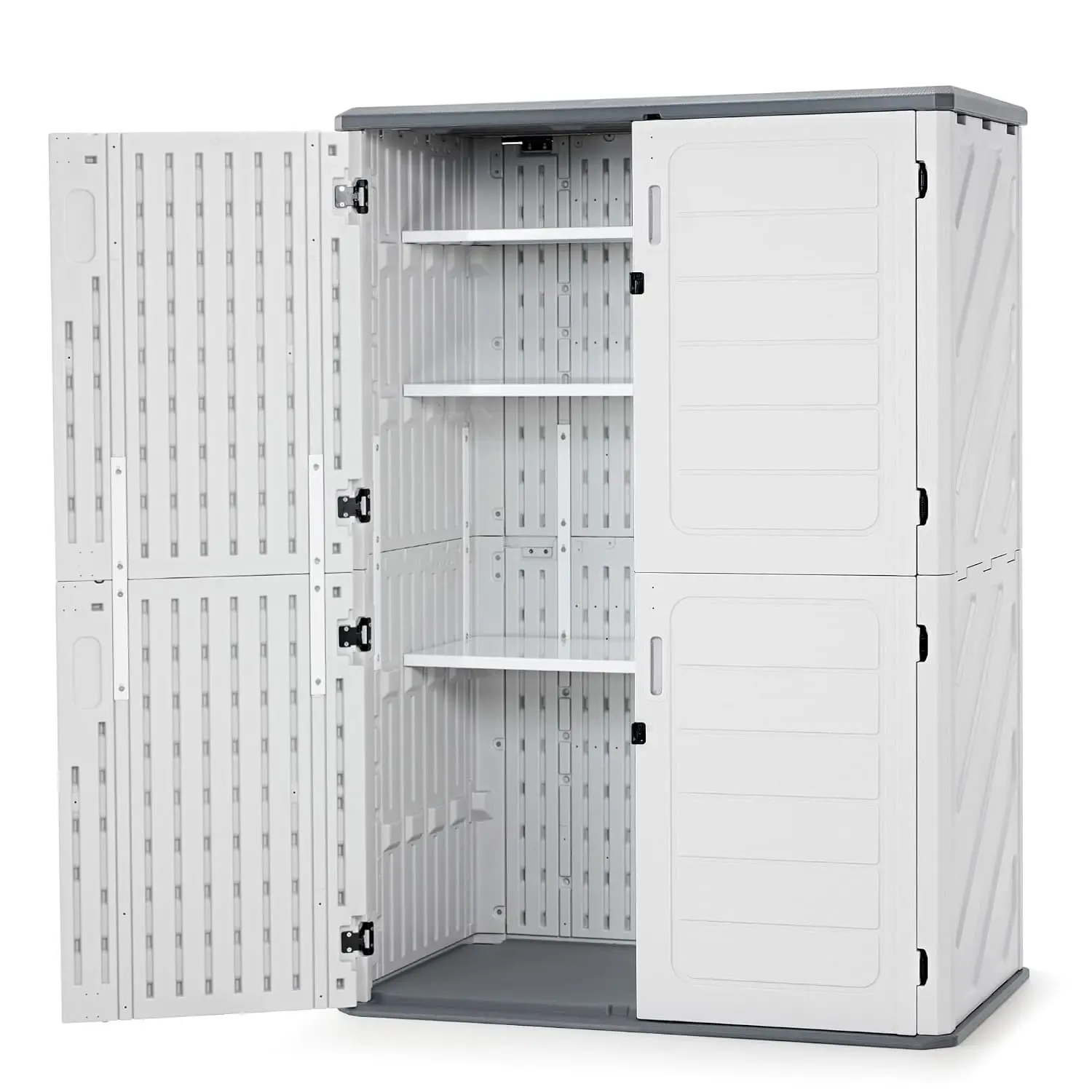 Outdoor Storage Cabinet 50 Cu Ft Waterproof with Shelves, Customized