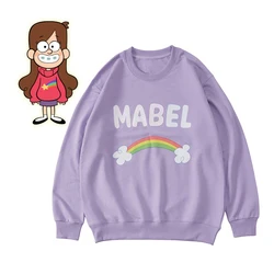 Anime Mabel Pines Cosplay Costume Purple Version Top Mabel Pines Star Rainbow Purple Sweatshirt Outfit For Adult