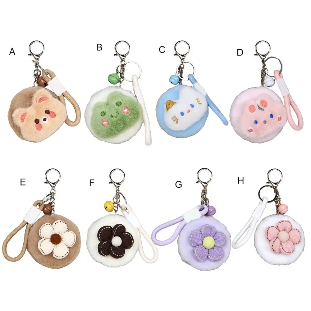 Plush Animal Makeup Mirror Travel Double-sided Vanity Mirror High Clarity Cosmetic Mirror Keychain Hanging Decoration