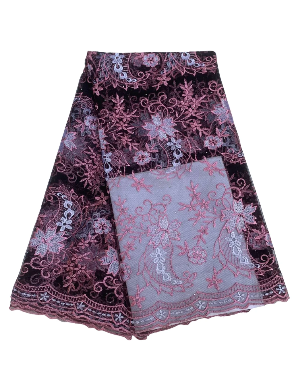 

Hot Sale African Stones Tulle Lace Fabric 2026 High Quality 5 Yards French Nigerian Luxury Net Lace For Women Wedding Dresses 53