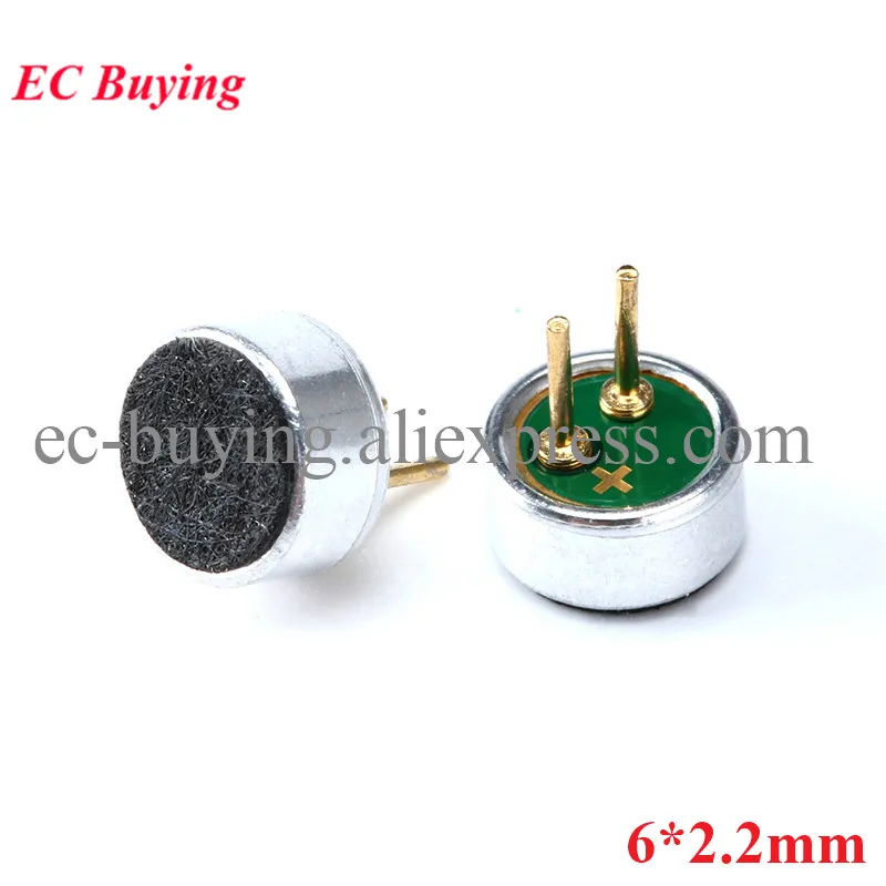 50/20pcs 6*2.2mm Capacitive Electret Microphones Pick Up Sensitivity Electret Condenser 6mmx2.2mm Loudspeaker Mic For Arduino