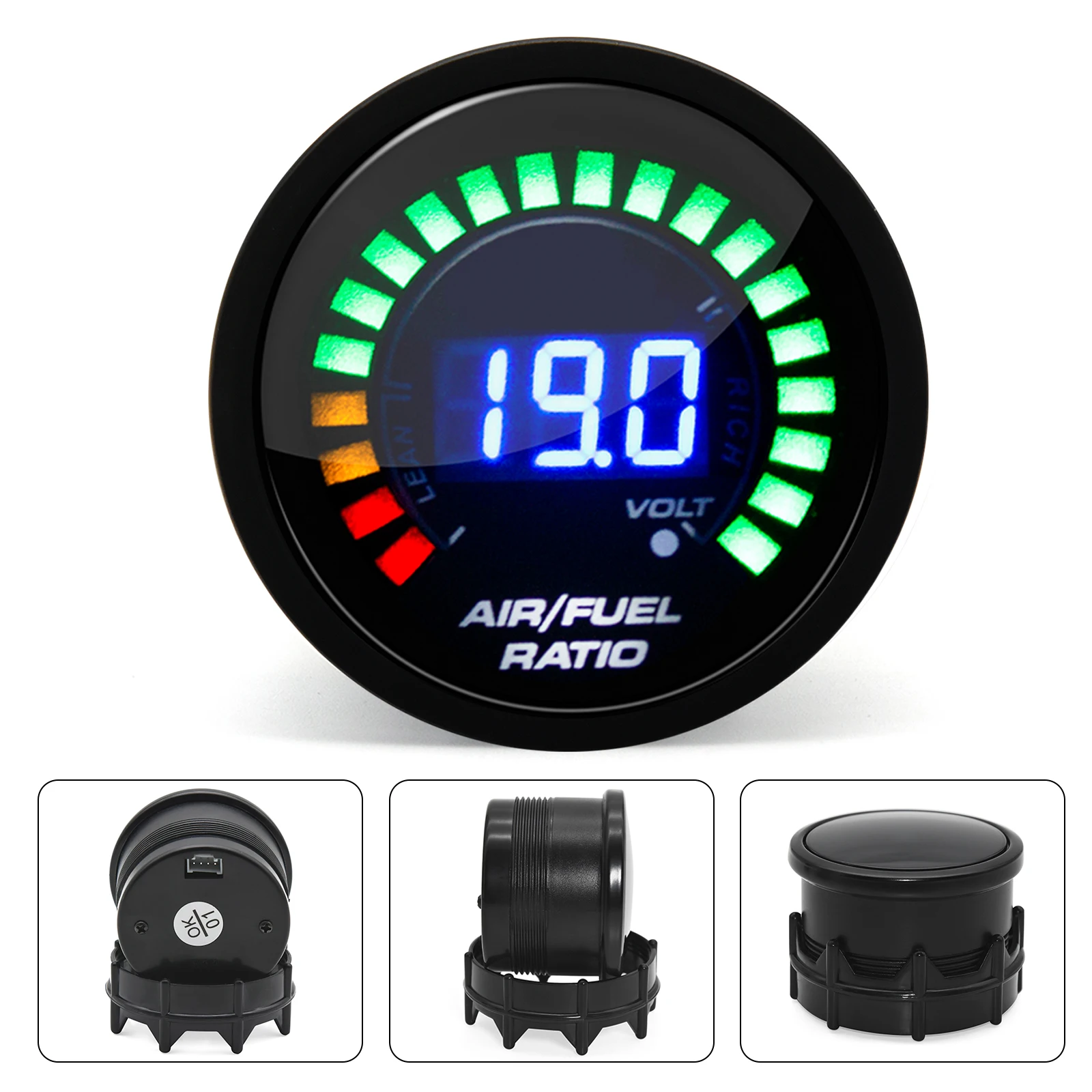 2inch 52MM Digital 20 LED tachometer Boost bar psi Vacuum Water temp Oil temp press Voltmeter Air/fuel ratio EGT temp RPM Gauge