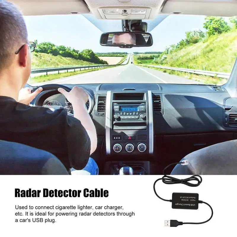 Кабель USB-разъема Rj11 USB-Rj11/DC 3,5 Кабель питания радар-детектора Утолщенная USB-разъем Подключение к автомобильному зарядному устройству Подходит для большинства радаров