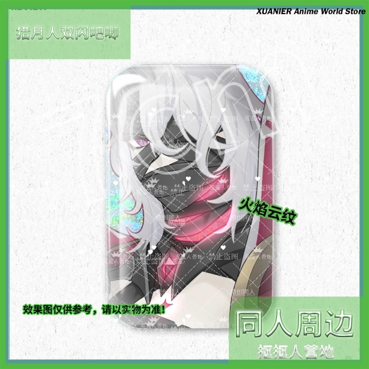 Anime Peripheral Genshin Impact Dainsleif Rerir Double Flash Square Tinplate Badge Cosplay Brooch Pin Pendant Bedge Gift