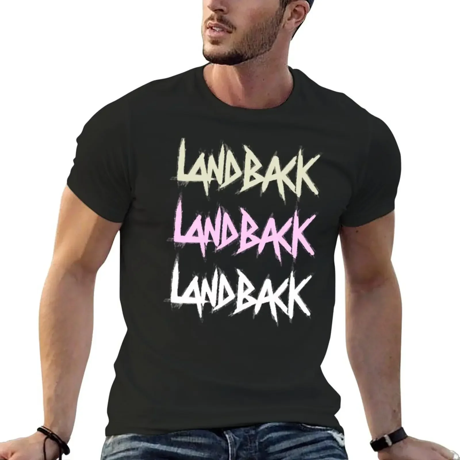 

landback T-Shirt plus sizes blacks quick-drying oversized t shirts for men