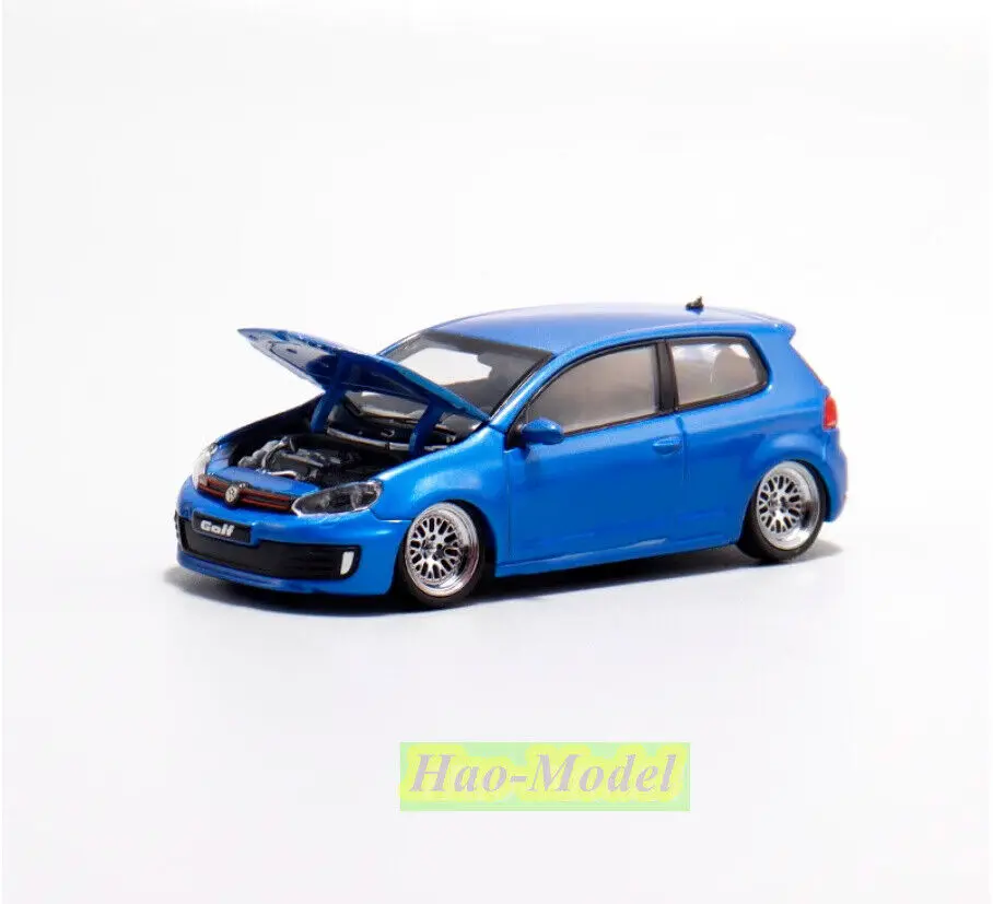 1/64 Dla Volkswagen MK6 GOLF GTI Model samochodu Alloy Diecast Zabawki Chłopcy Prezenty urodzinowe Hobby Wyświetlacz Kolekcja Ozdoby Niebieski/Szary