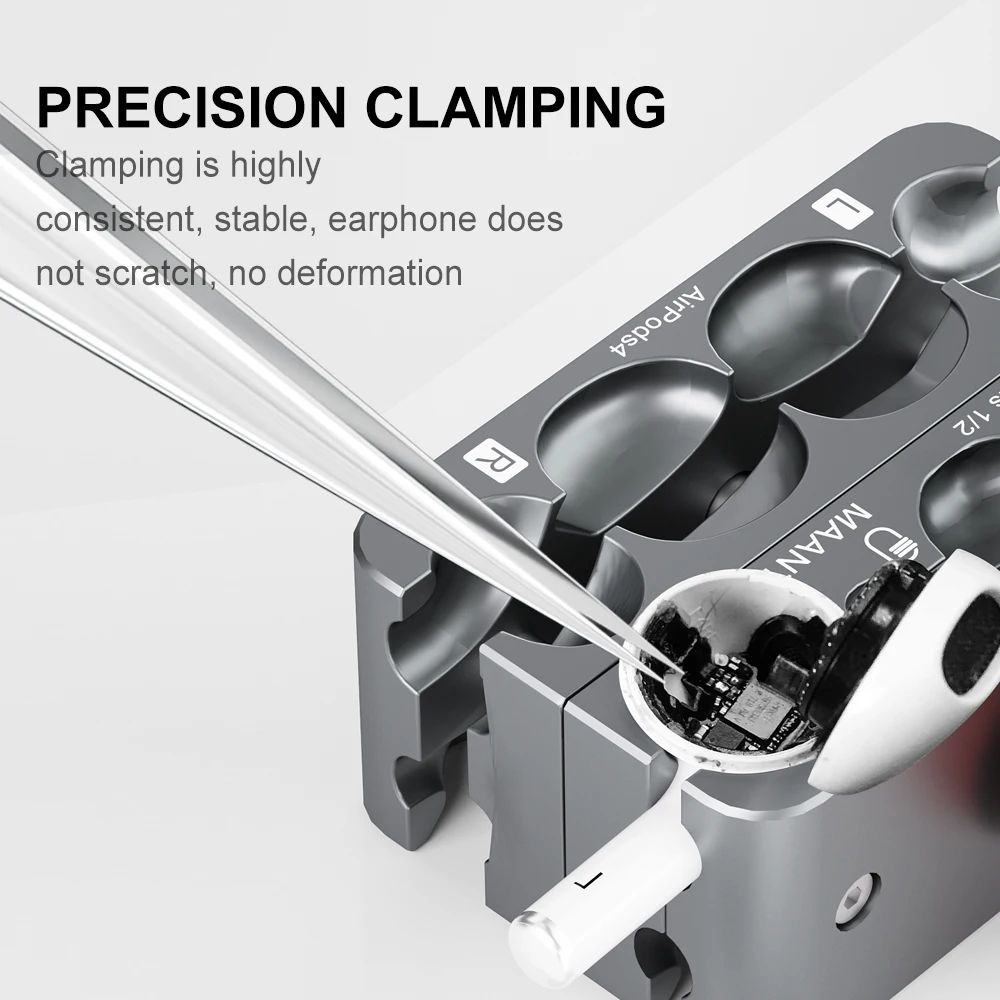 MaAnt سماعة رأس لاسلكية تركيبات ثابتة ل Airpods Pro 1/2/3/4 قذيفة التفكيك المشبك سماعة بطارية إصلاح محاذاة حامل