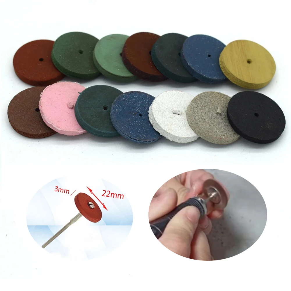 14 Pieces Rubber Polishing Wheels for Dremel Rotary Tool Mixed Color 22mm Abrasive Wheel Jewelry Tools