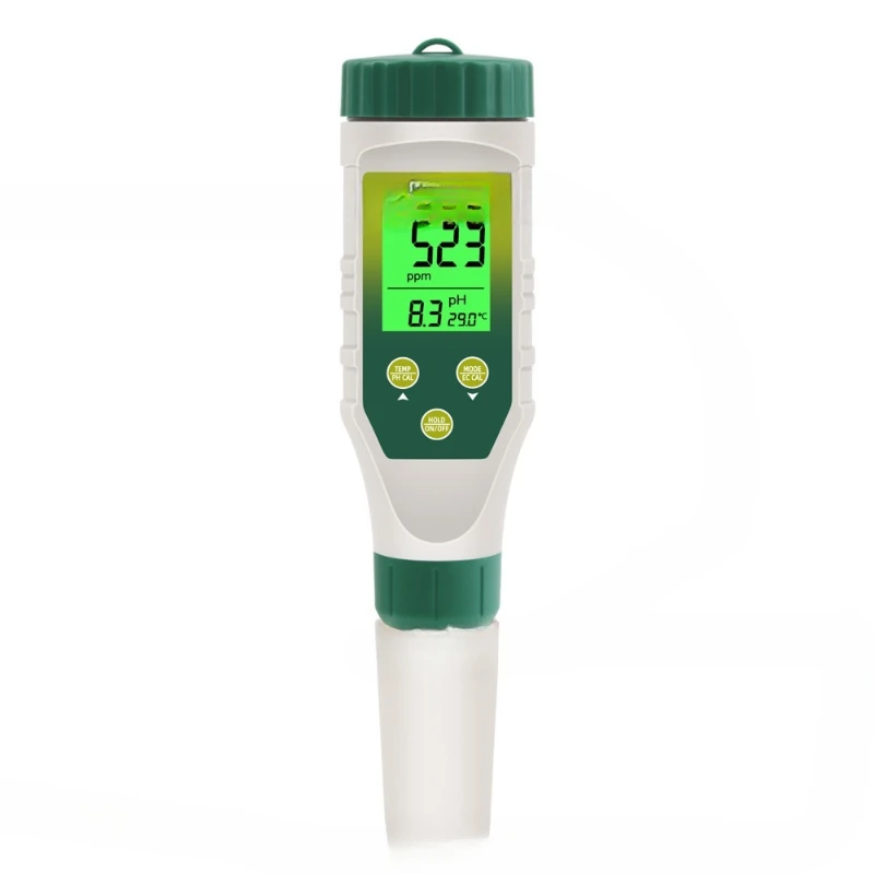 

5-In-1 water quality detector PH meter salinity meter EC large screen TDS aquaculture PH water quality test pen