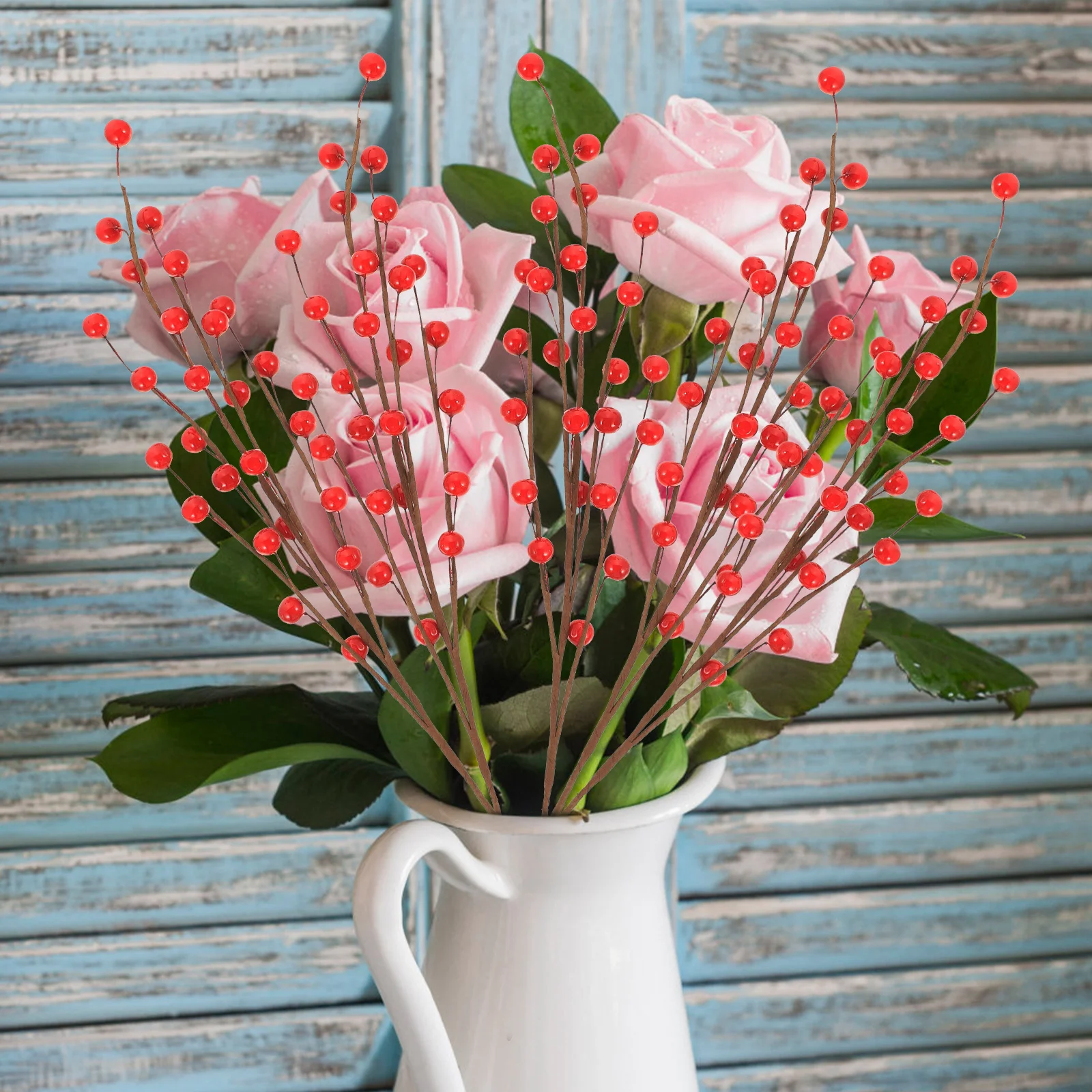 

10 Pcs Artificial Red Berry Stems Faux Xmas Decor Winter Party Wedding Events Christmas Berries ArrangementFruit