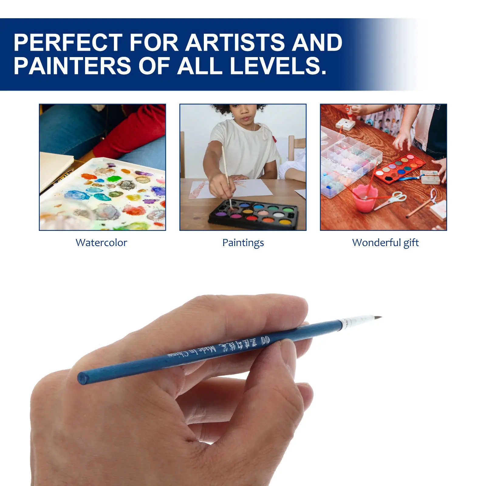 

Набор из 100 маленьких кистей для детализированной росписи из высококачественного нейлона, для масляной, акриловой, акварельной живописи и нейл-арта, с долговечными деревянными ручками