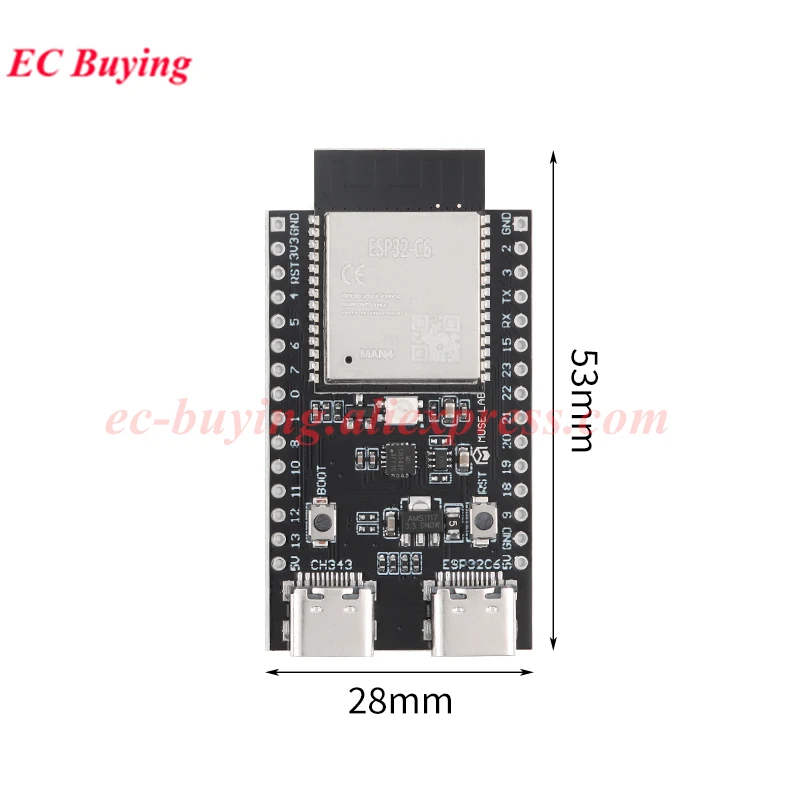Picture 7: 1-10Pcs ESP32C6 ESP32-C6-1 NanoESP32-C6-N4/N8/N16 Wireless WiFi Wi-Fi 6 Ble 5.0+Zigbee 3.0+Thread MCU Module Development Board