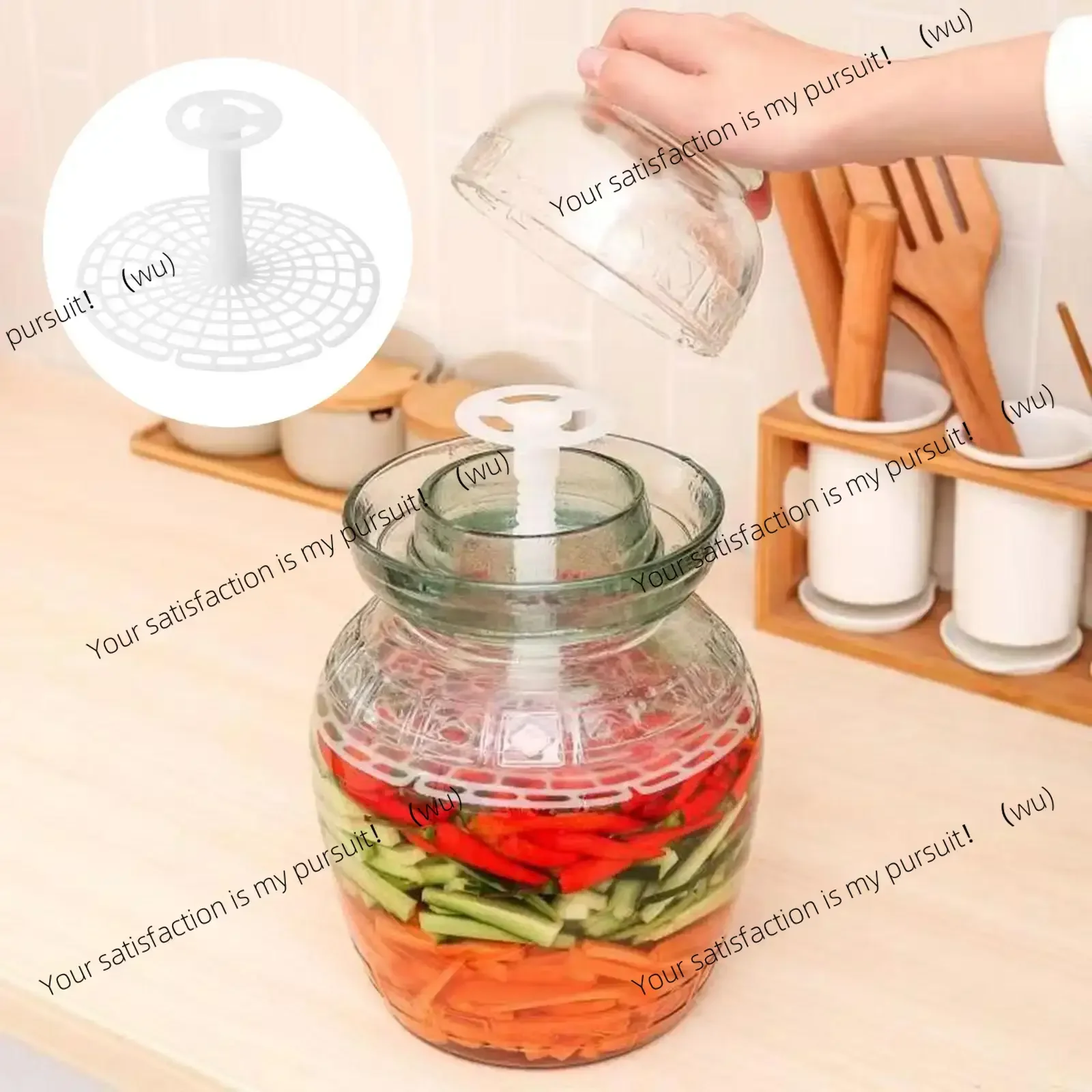 ZOCI-Pickling Jar Pressure Tool Pickle Jar Press, Cabbage Press, Fermentation Weight , for Kitchen Home Cooking Making Kimchi