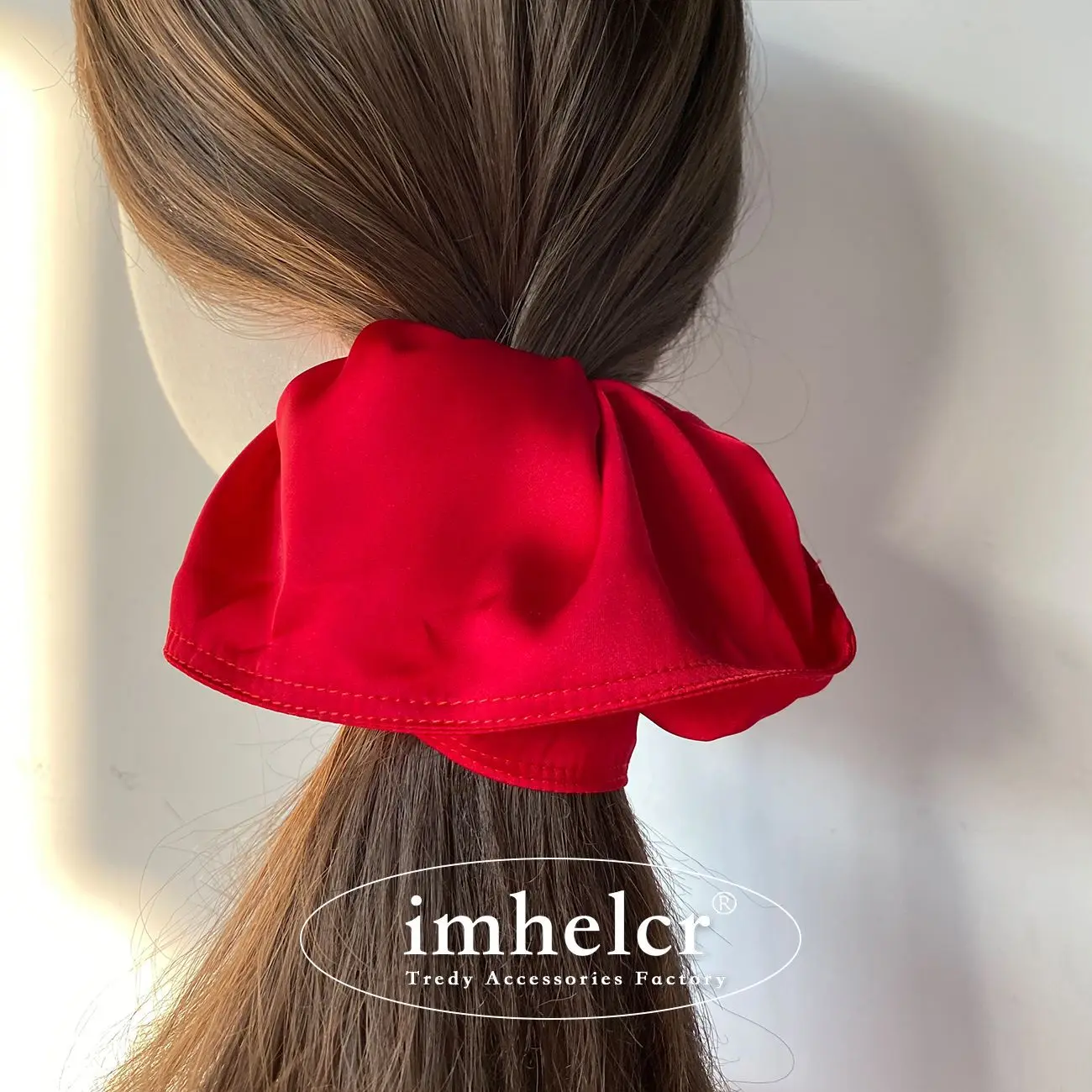 Red Scrunchies for Hair Girls and Women Elegant French Style Elastic Hair Circle  Ropes Hair Accessories