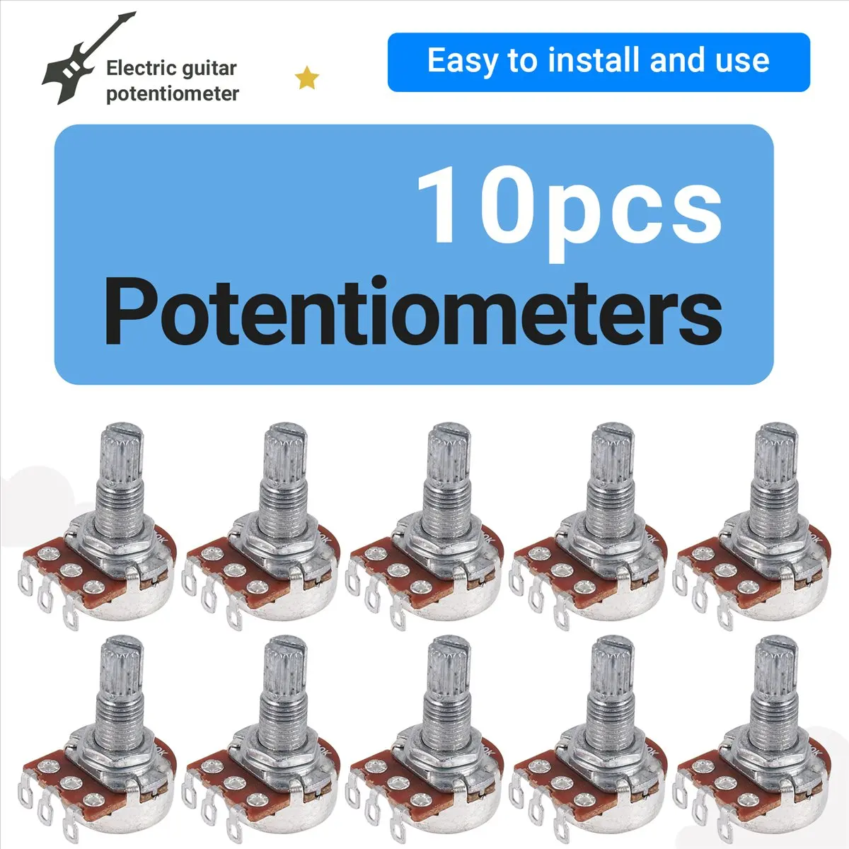atraente-potenciometros-de-tamanho-pequeno-para-guitarra-b250k-para-pecas-de-baixo-de-guitarra-pacote-com-10
