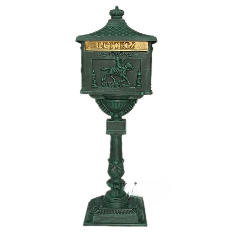 Outdoor mailbox Outdoor cast aluminum vertical community European retro villa floor-to-ceiling mailbox