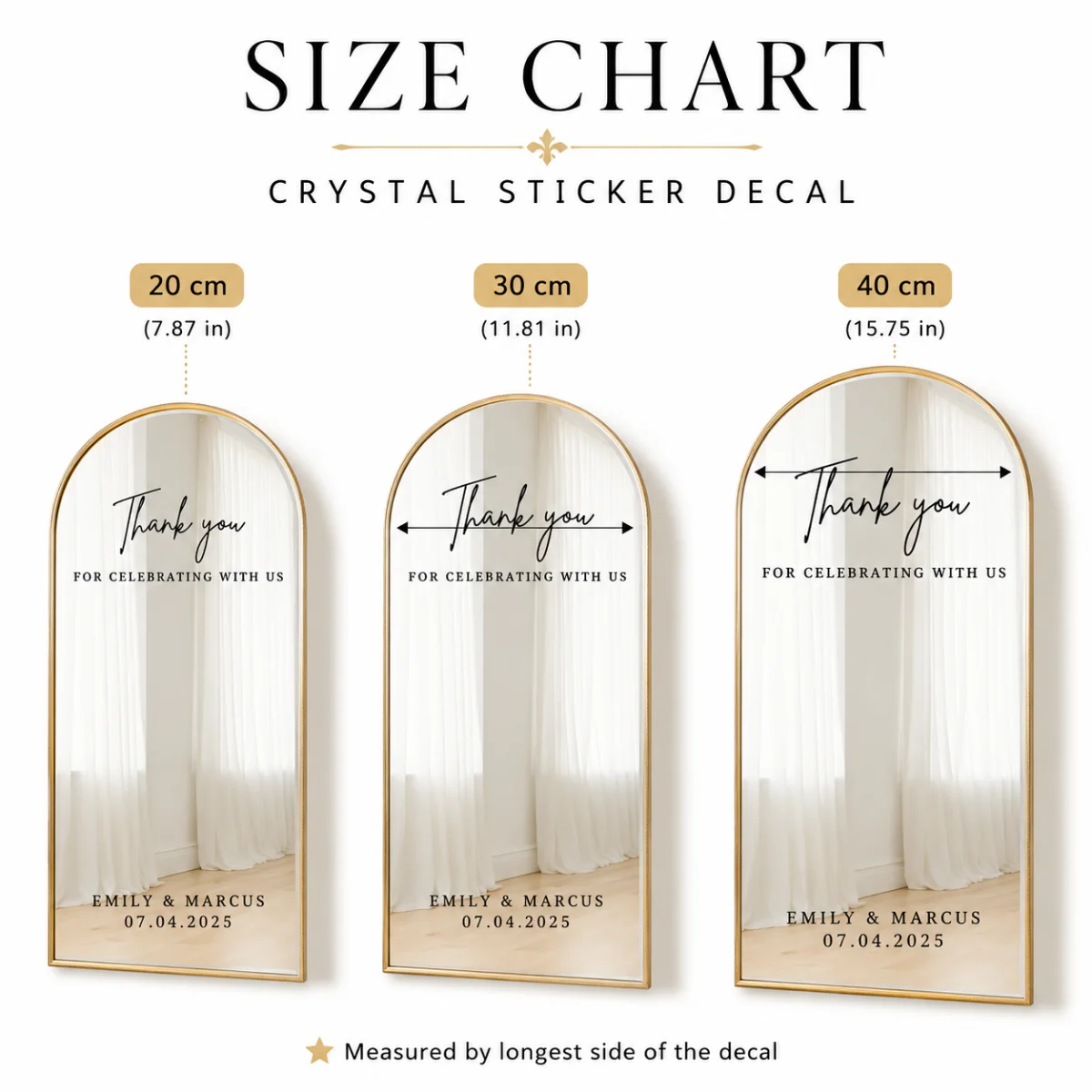 Custom Personalized Crystal Stickers – Add a Unique Touch to Your Mirrors; Perfect for Bedroom Mirror Accents, Reception Signage