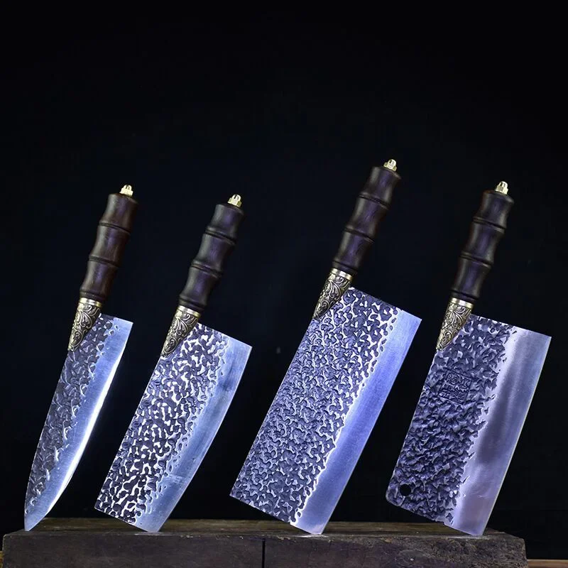 

Hand forged longquan chopping knife ghost hand made sharp eviscerate sharp knife slicing knife chopping bone set