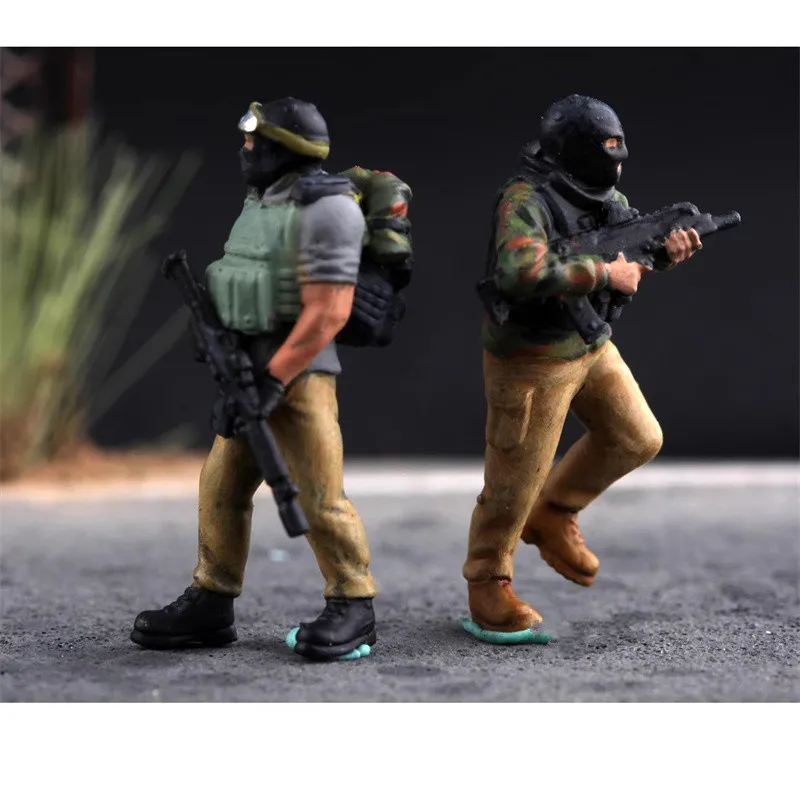 1:72 Schaalmodel 3D Afdrukken Geschilderde Hars 8 Stuks Team Action Figure Soldaten DIY Scène Accessoire Collectie Display