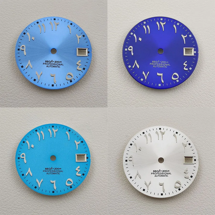 

28.5mm NH35 Dial No Luminous Stainless Steel Convex Arabic Letters Dial Suitable For NH35 NH36 Movements Watch Accessories