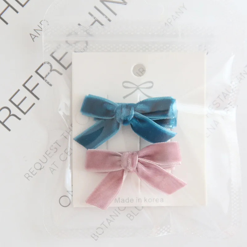 Lovely Children\'s Bow Hair Clips, Cute Headwear, Girl\'s Hair Accessories, European Style, Full Coverage Baby Fabric, 2 Pcs Set