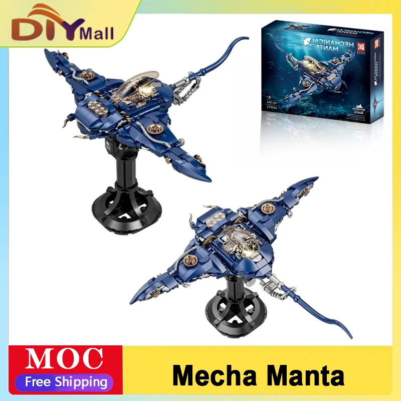 

DeKe 689 шт. механические строительные блоки Манта с подвижными деталями, морские животные, техническая демонстрационная игрушка для детей, мальчиков, Рождественский подарок