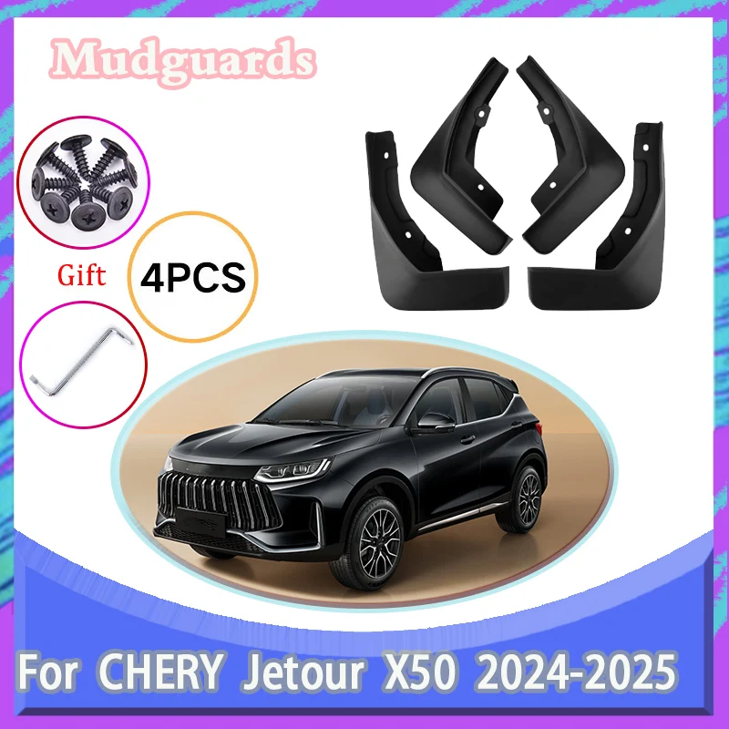 

4PCS Car Mudflaps For Chery Jetour X50 Accessories 2024 2025 Mudguards Mud Guards Splash Guards Front Rear Wheel Fenders Parts