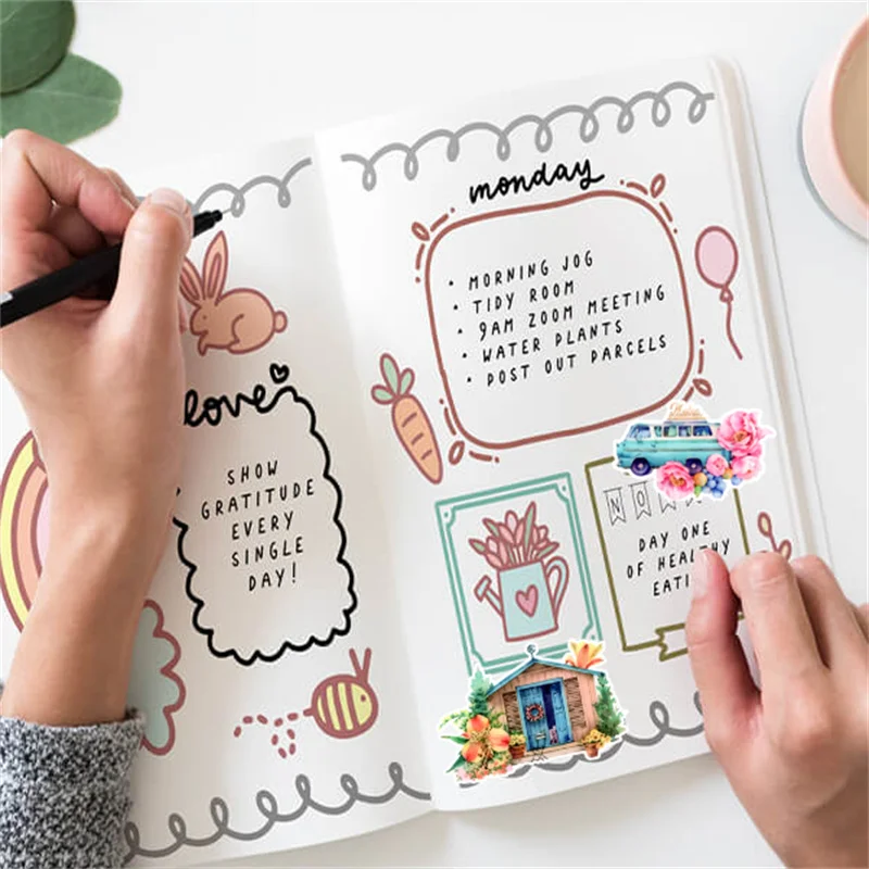 15pcs Street Stickers Crafts And Scrapbooking Stickers Book Student Label Decorative Sticker DIY Stationery Notebook