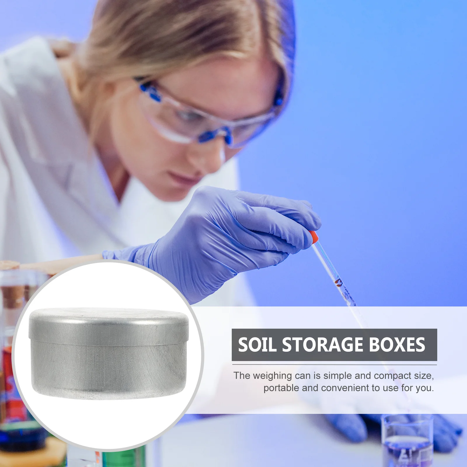 

3Pcs Aluminum Soil Boxes Durable Weighing Holders for Lab Experiment Chemistry Teaching Sampling Soil Collection Round Tins