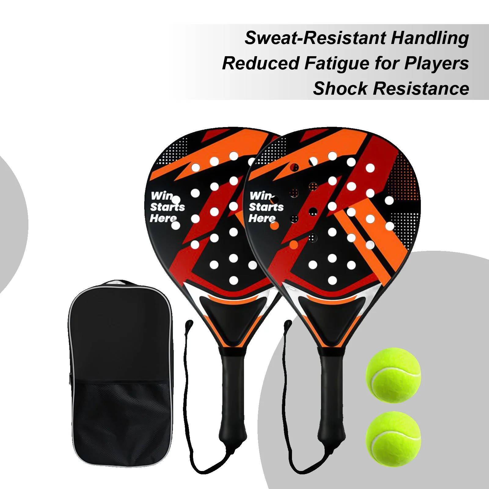 

Tennis Racket Set Lightweight Shockproof Non-slip Professional Tennis Paddles Set for Men Women Youth Athlete Beach Sport