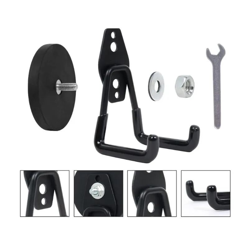 Strong Magnet Garage Hook, Nail Free Installation, High Load-Bearing, Anti Slip, Waterproof, Suitable for Gardening Tools, 43mm