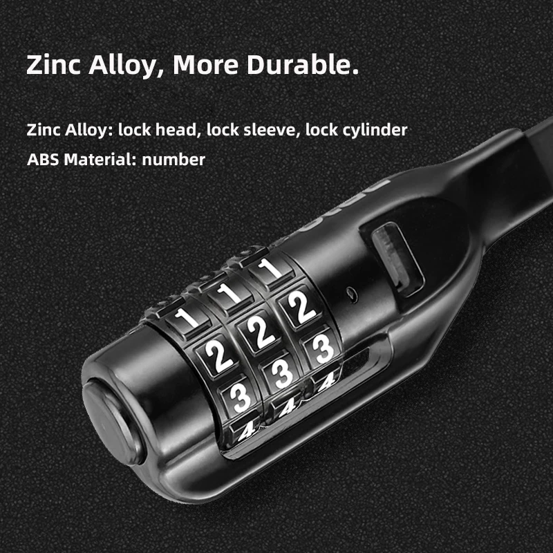 ULAC Cycling 3 Digit Password Lock MTB Road Bike Portable Zinc Alloy Helmet Lock Bicycle Anti Theft Combination Code Safety Lock