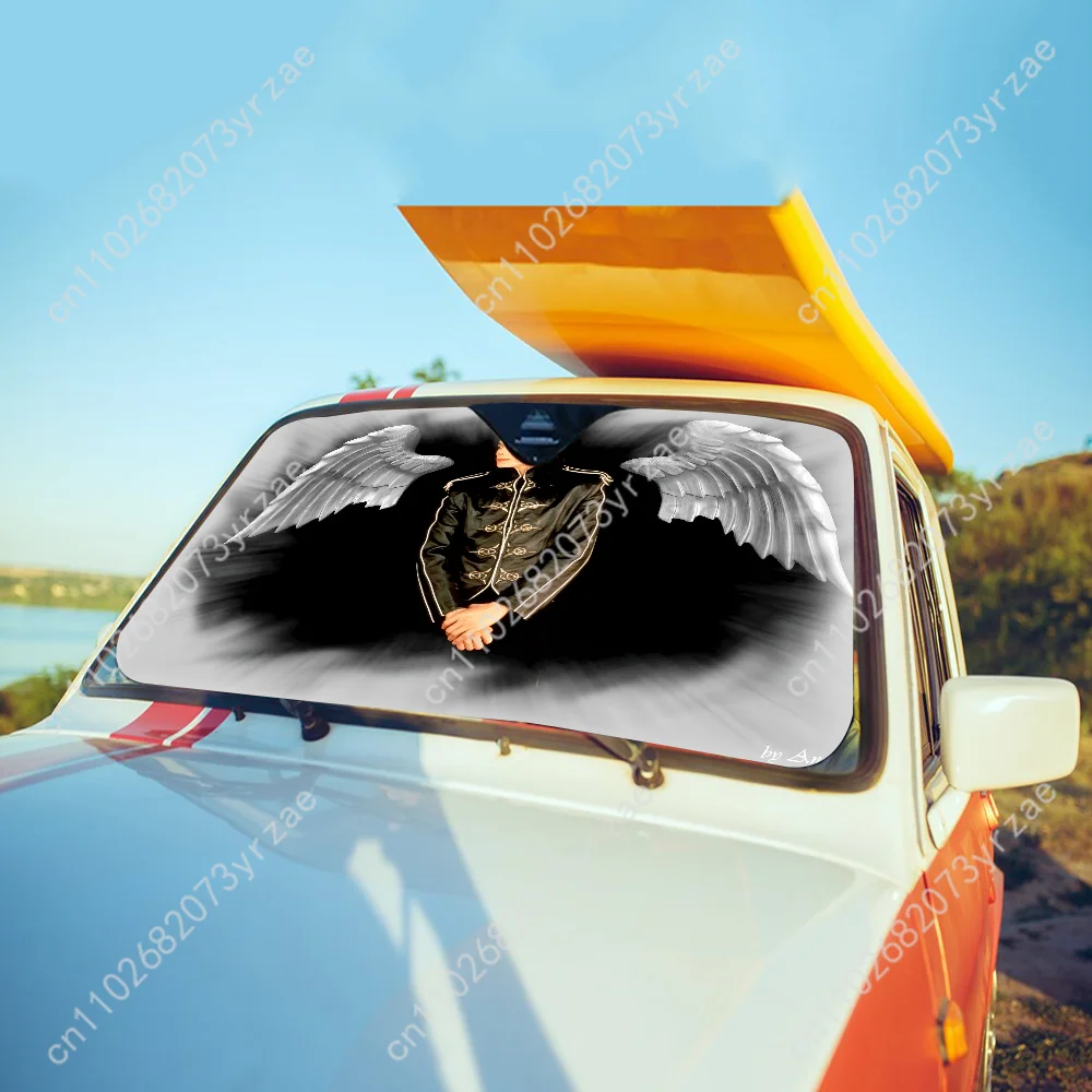 

Michael Jackson Car Sun Shade Good Heat Insulation Effect Windshield Sunshade Portable Waterproof Easy Clean Car Accessory