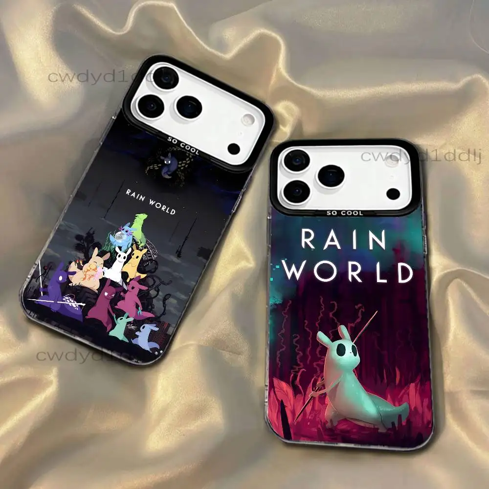 

R-Rain World Kanxy Game Phone Case For iPhone 17,16,15,14,13,12,11,X,8,7,Pro,Max,Plus,SE4,Air,Mini IMD Gray Hard Matte