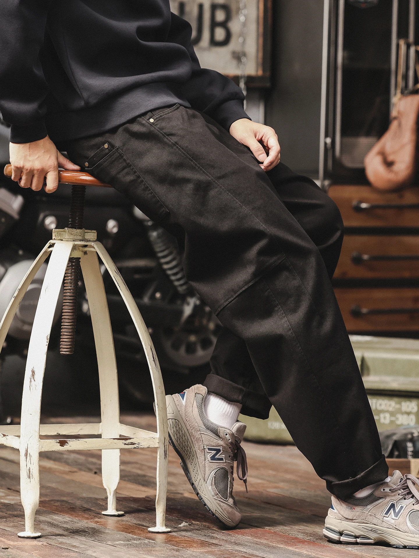 

Bla Casual Pants 2025 New Sle Loose Straight Leg Patchwork Cool Men's Spring Autumn Workwear Trousers American Casual Sle