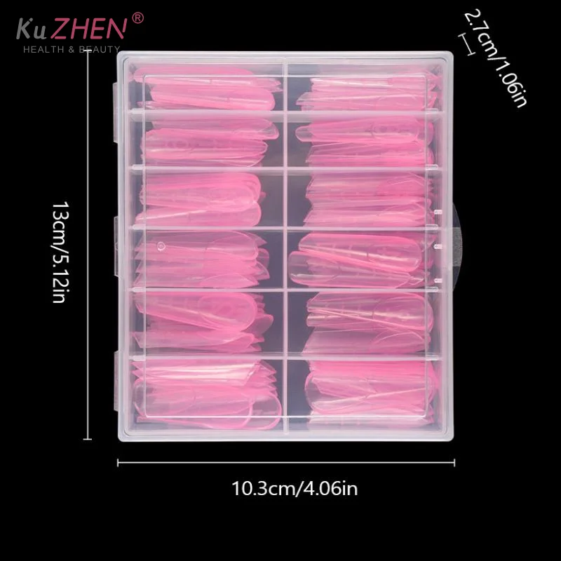 120pcs Nail Mold With Edges Scale Inside Acrylic False Nails Tips Quick Building Gel Mold Extension Top Upper Forms Extension
