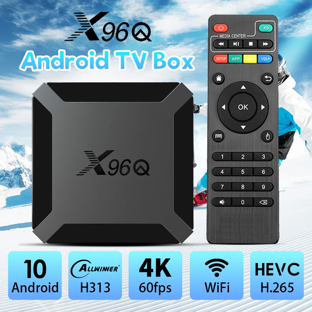 Original X96Q TV Box Android10 Allwinner H313 Quad Core 1GB 8GB / 2GB 16GB 2.4G Wifi 4K HD Media Player Home Cinema Set Top BOX