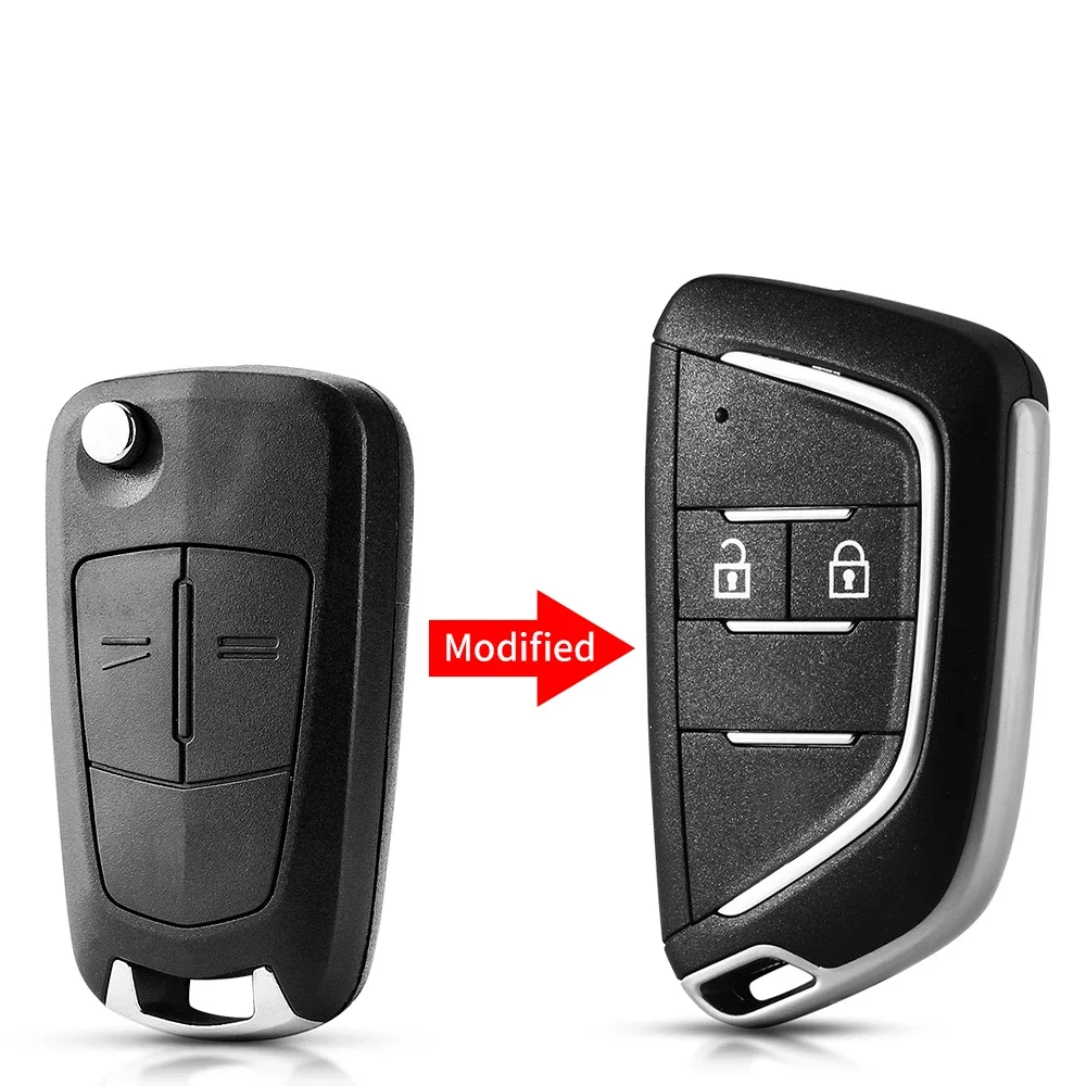 KEYYOU Modifizierte Flip-Fernbedienung Auto Schlüsselanhänger Shell Für Vauxhall Opel Zafira B orsa D Vectra C Astra Signum 2 Tasten