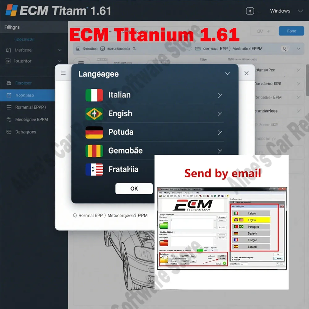 

Newest ECM TITANIUM 1.61 obd2 scanner With 26000 + Driver ECM 18259 + Drivers for ecu tool support windows 10